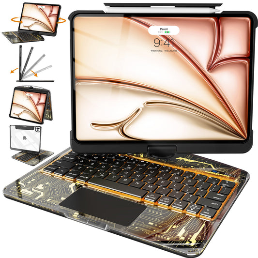 Black Gold – Y2K 360° Rotating iPad Keyboard Case